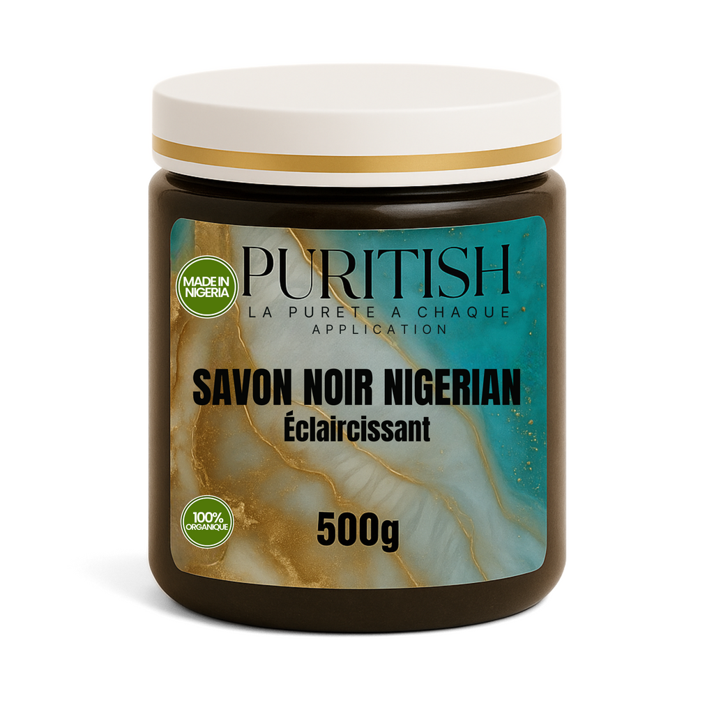 Savon noir nigérian ÉCLAIRCISSANT – 500g